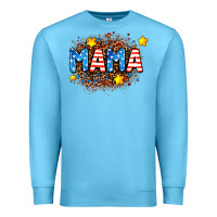 Ocean Blue usa Mama  leopard background Premium Sweatshirt - AdoDesignShop