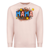 Pale Pink usa Mama  leopard background Premium Sweatshirt - AdoDesignShop