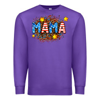 Purple usa Mama  leopard background Premium Sweatshirt - AdoDesignShop