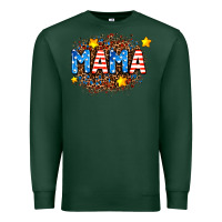 Sports Green usa Mama  leopard background Premium Sweatshirt - AdoDesignShop