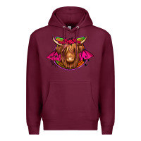 Burgundy halloween highland cow horseshoe Premium Hoodie - Jasminsmagicworld