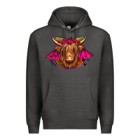 Charcoal Heather halloween highland cow horseshoe Premium Hoodie - Jasminsmagicworld