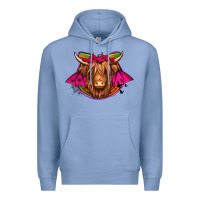 Colony Blue halloween highland cow horseshoe Premium Hoodie - Jasminsmagicworld