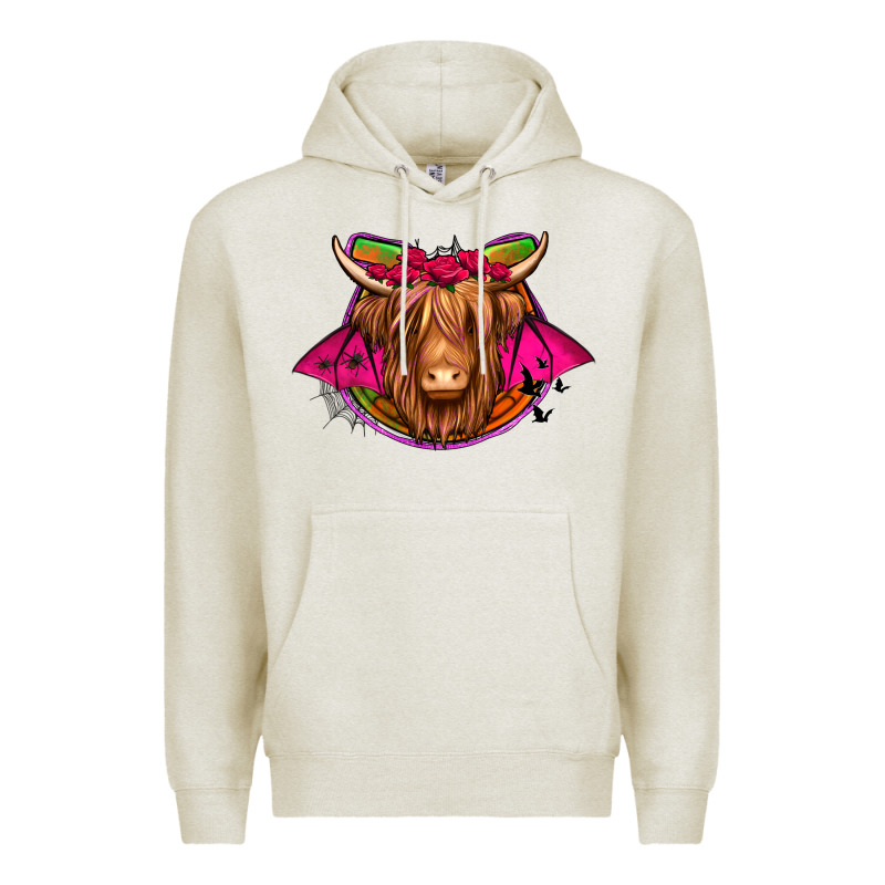 Halloween Highland Cow Horseshoe Premium Hoodie by Jasminsmagicworld | Teevron