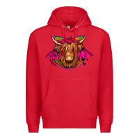 Red halloween highland cow horseshoe Premium Hoodie - Jasminsmagicworld