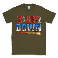 Army Green 3 up 3 down baseball Classic Tee - texasbilliewilder