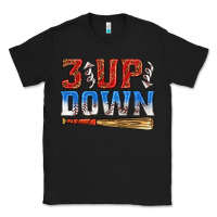 Black 3 up 3 down baseball Classic Tee - texasbilliewilder