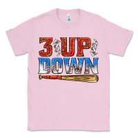 Bubblegum Pink 3 up 3 down baseball Classic Tee - texasbilliewilder