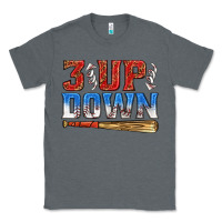 Charcoal Heather 3 up 3 down baseball Classic Tee - texasbilliewilder