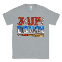 Heather Grey 3 up 3 down baseball Classic Tee - texasbilliewilder
