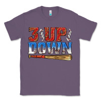 Lavender 3 up 3 down baseball Classic Tee - texasbilliewilder