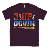 Plum 3 up 3 down baseball Classic Tee - texasbilliewilder