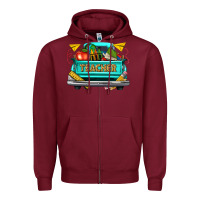 Burgundy teacher truck Zipper Hoodie - texasbilliewilder