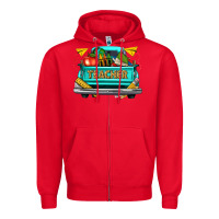 Red teacher truck Zipper Hoodie - texasbilliewilder
