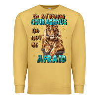 Antique Gold be strong and courageous Premium Sweatshirt - JahusDesignShop