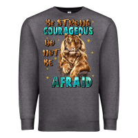 Charcoal Heather be strong and courageous Premium Sweatshirt - JahusDesignShop