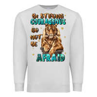 Dove Grey be strong and courageous Premium Sweatshirt - JahusDesignShop