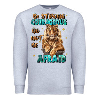 Heather Grey be strong and courageous Premium Sweatshirt - JahusDesignShop