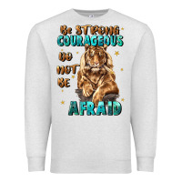 Oatmeal Heather be strong and courageous Premium Sweatshirt - JahusDesignShop