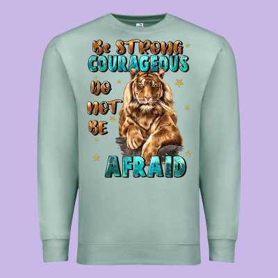 Be Strong And Courageous Premium Sweatshirt Designed By Jahusdesignshop