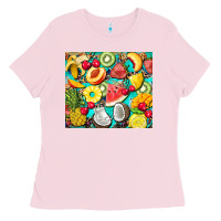 Bubblegum Pink summer fruits Ladies Tee - BarkalooDesign