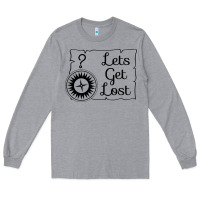 Heather Grey lets get lost Long Sleeve Tee - Unal Design