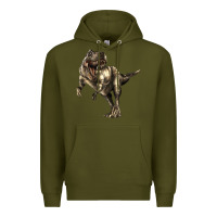 Army Green Tyrannosaurus T rex Premium Hoodie - LillyAllenDesigns