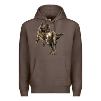 Coffee Tyrannosaurus T rex Premium Hoodie - LillyAllenDesigns