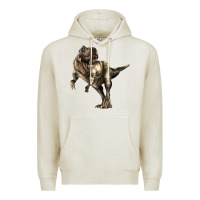 Oatmeal Heather Tyrannosaurus T rex Premium Hoodie - LillyAllenDesigns