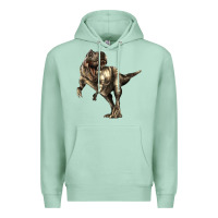 Seafoam Tyrannosaurus T rex Premium Hoodie - LillyAllenDesigns