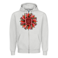 Dove Grey valentine's day sunflower Zipper Hoodie - RanaPortraitStore