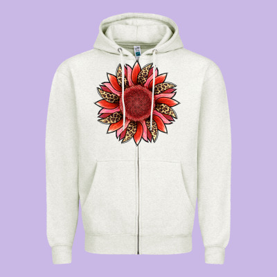 Zipper Hoodie valentine's day sunflower