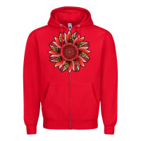 Red valentine's day sunflower Zipper Hoodie - RanaPortraitStore