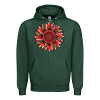 Sports Green valentine's day sunflower Zipper Hoodie - RanaPortraitStore