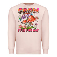 Pale Pink grow your own way Premium Sweatshirt - JahusDesignShop