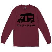 Burgundy lets go camping Long Sleeve Tee - Unal Design