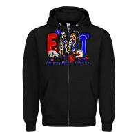 Black emt emergency medical technician Zipper Hoodie - Zillion Design Studio