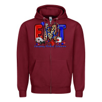 Burgundy emt emergency medical technician Zipper Hoodie - Zillion Design Studio