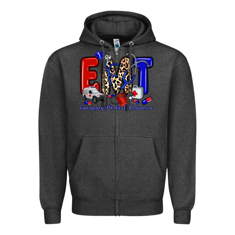 Emt Emergency Medical Technician Zipper Hoodie by Zillion Design Studio | Teevron