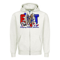 Oatmeal Heather emt emergency medical technician Zipper Hoodie - Zillion Design Studio
