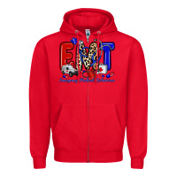 Red emt emergency medical technician Zipper Hoodie - Zillion Design Studio