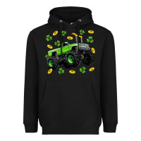 Black Monster truck st patricks day Heavyweight Hoodie - Neo Western