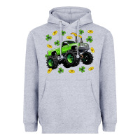 Heather Grey Monster truck st patricks day Heavyweight Hoodie - Neo Western