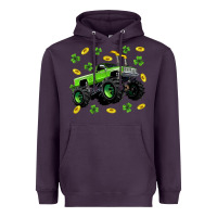 Plum Monster truck st patricks day Heavyweight Hoodie - Neo Western