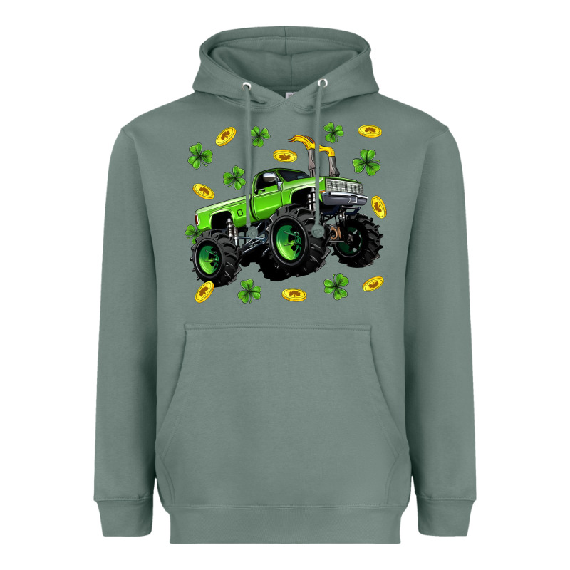 Monster Truck St Patricks Day Heavyweight Hoodie by Neo Western | Teevron