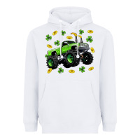 White Monster truck st patricks day Heavyweight Hoodie - Neo Western