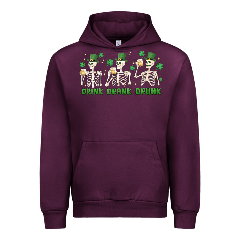 Drink Drank Drunk St. Patricks Day Skeletons Urban Hoodie by MaliasSmallBusiness | Teevron