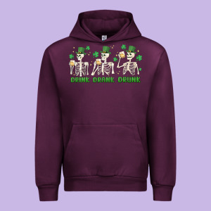 Drink Drank Drunk St. Patricks Day Skeletons Urban Hoodie Designed By Maliassmallbusiness