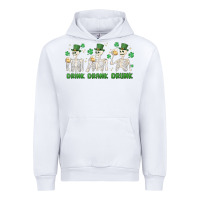 White drink drank drunk st. patricks day skeletons Urban Hoodie - MaliasSmallBusiness