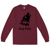 Burgundy stay wild Long Sleeve Tee - Unal Design